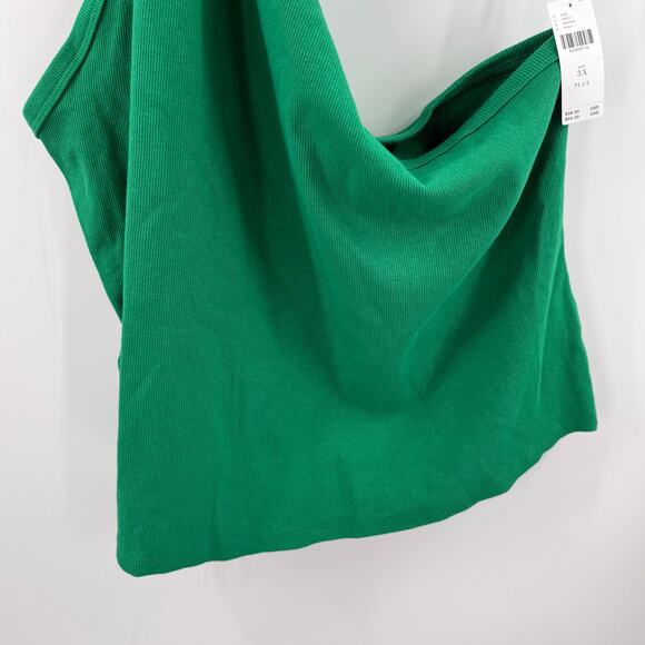 PILCRO Zelda Tank Top Size 3X Anthro Rib Kelly Green Plus Curvy NWT One Shoulder - Picture 10 of 13